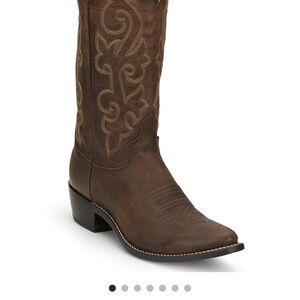 JUSTIN MEN'S LEATHER WESTERN BOOTS - ROUND TOE